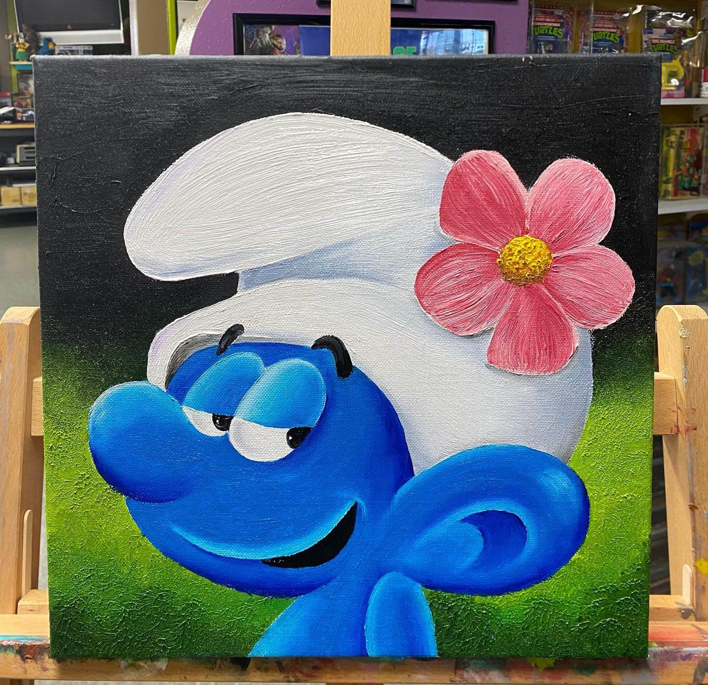 A Charming Smurf Village Painting Idea
