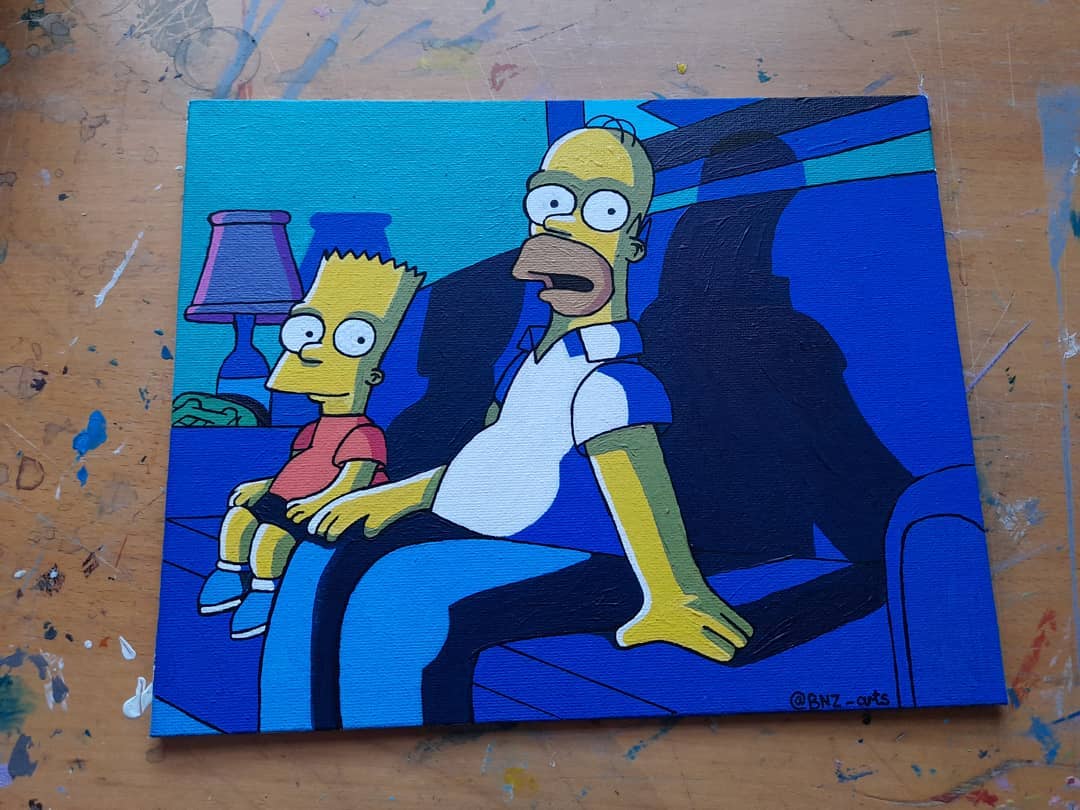 Colorful Simpsons-Inspired Painting