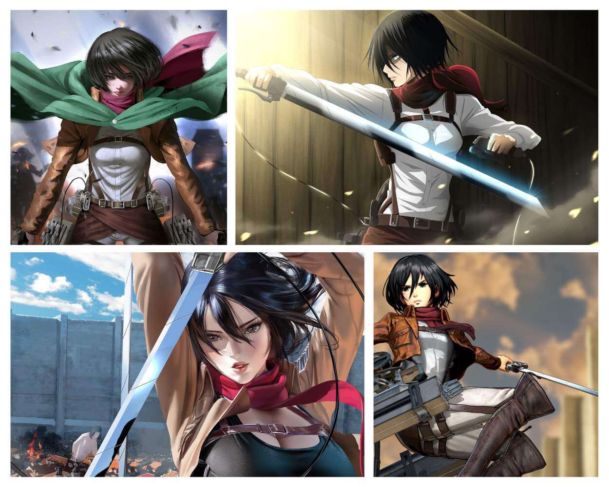 Mikasa Ackerman (Attack on Titan) - swordswomen in anime