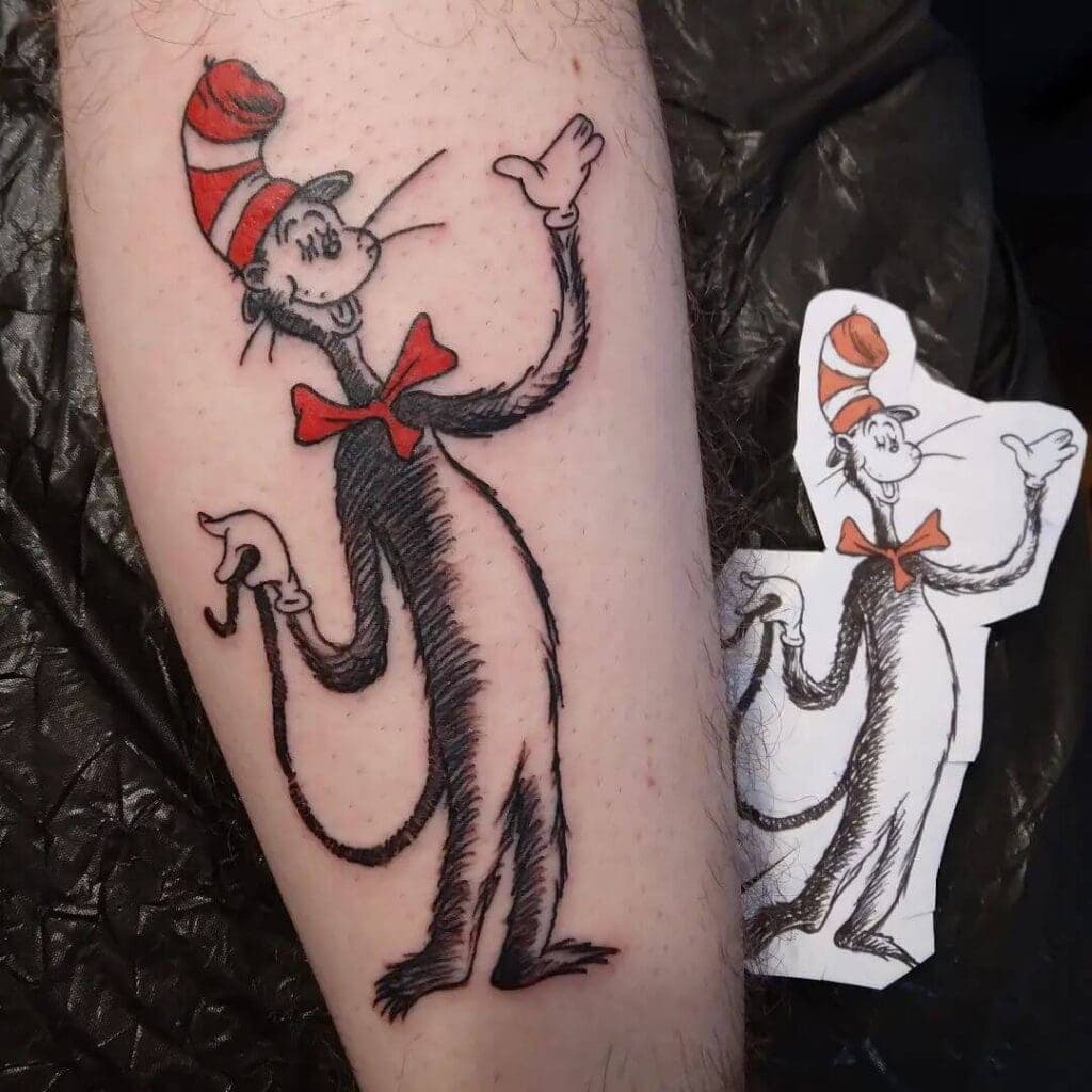 Cat in the Hat Tattoos: A Whimsical World of Cartoon Ink