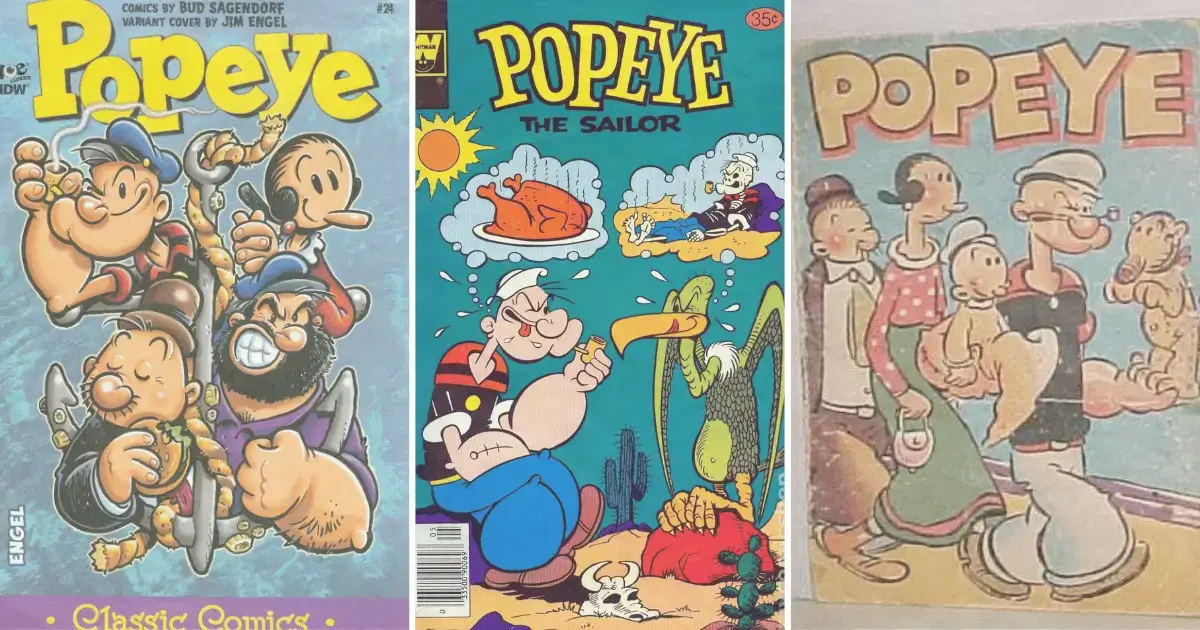 The 1929 comic strip Popeye, a public domain cartoon character