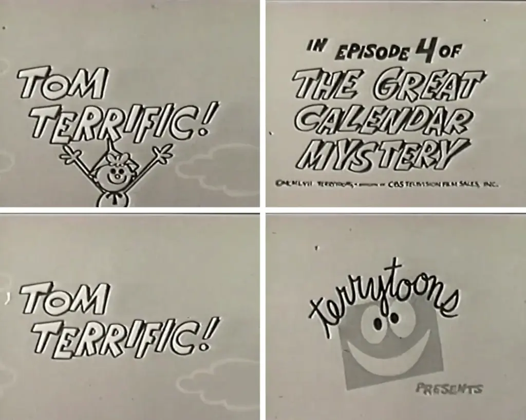 Tom Terrific and Mighty Manfred in the 1957 Captain Kangaroo cartoon