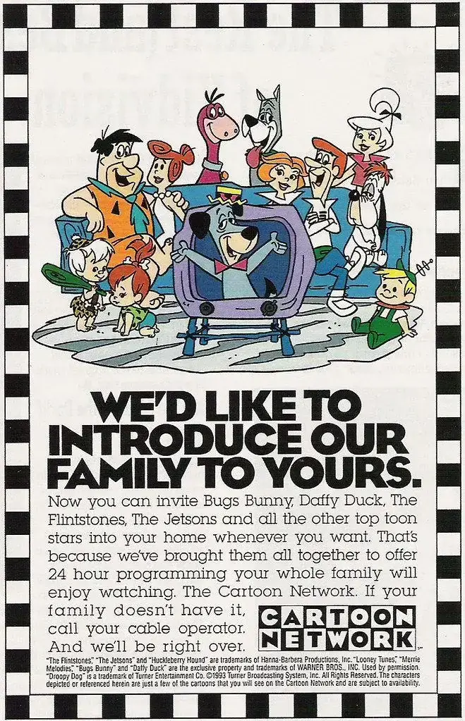 Newspaper clipping announcing the 1992 Cartoon Network launch