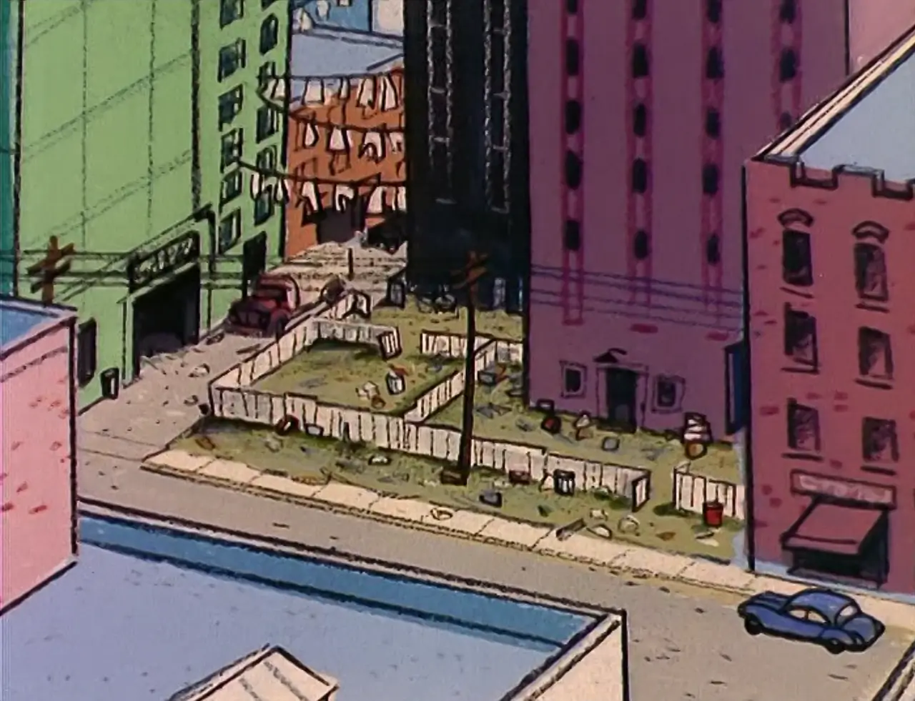Top Cat and his gang gathered in Hoagy's Alley
