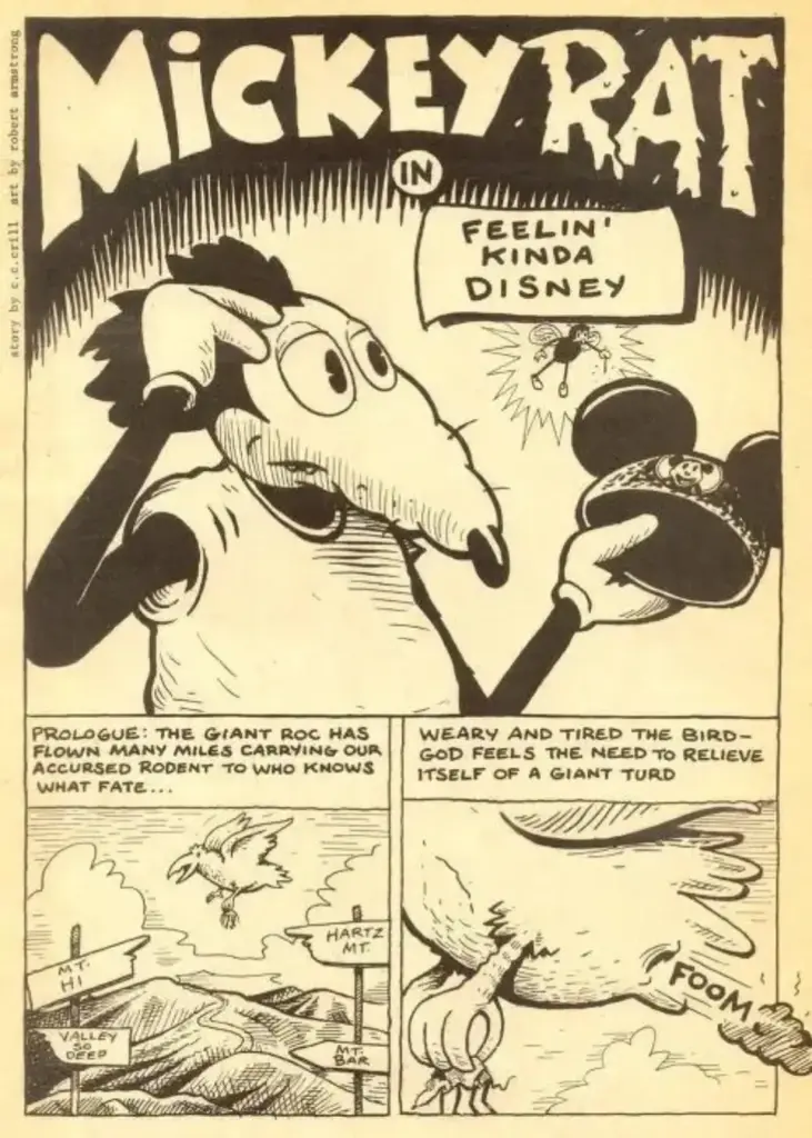 Opening page of Mickey Rat issue 2 with the phrase Feelin Kinda Disney