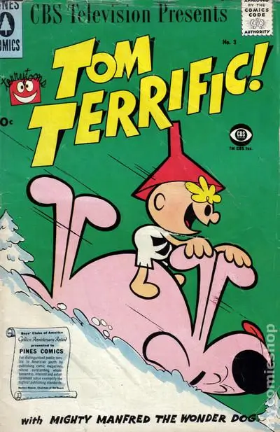 Tom Terrific comic book issue 3 cover published by Pines Comics in 1957