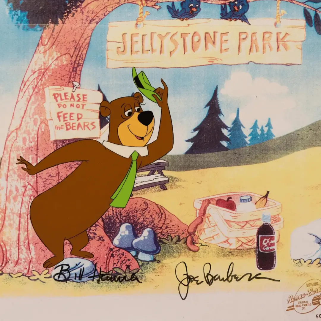 Yogi Bear at a picnic (Original film illustration)