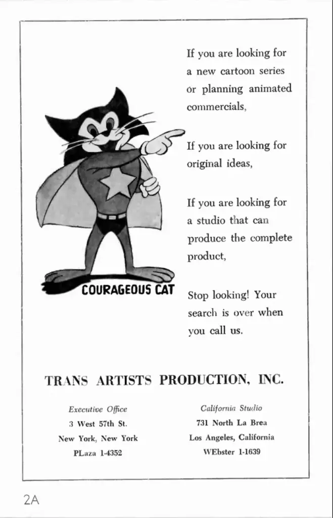 International Television Almanac listing for Trans Artists Productions Inc at 74 Fifth Avenue New York