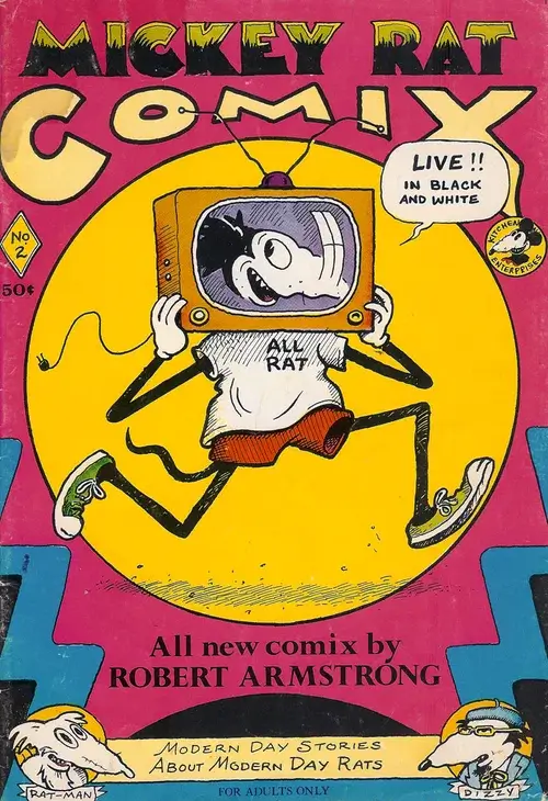 Mickey Rat issue 2 comic cover published by Kitchen Sink in 1972