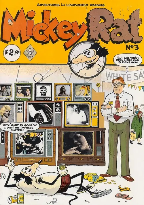 Mickey Rat issue 3 underground comic cover published by Last Gasp in 1980
