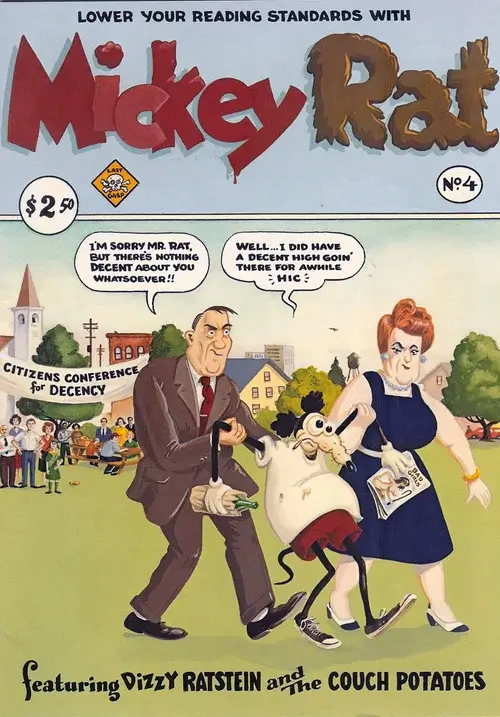 Mickey Rat issue 4 underground comic cover published by Last Gasp in 1982