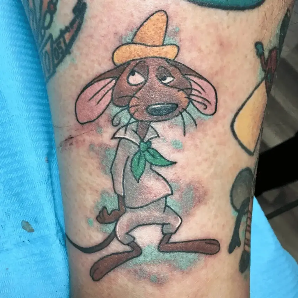 Slowpoke Rodriguez leg tattoo