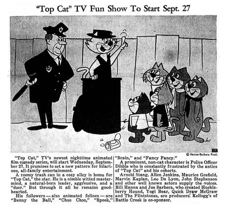 Vintage poster promoting the original Top Cat television series