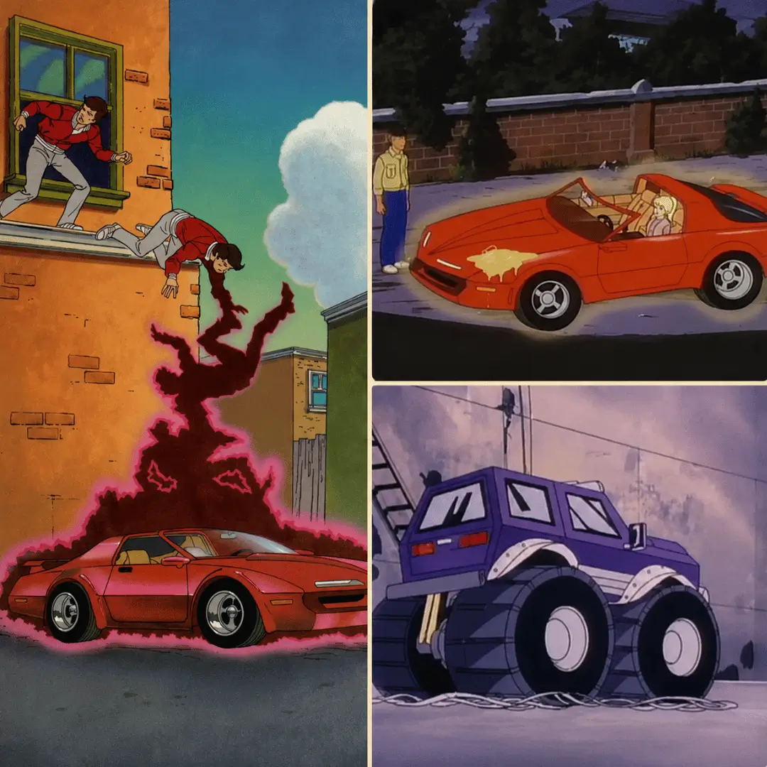 Brett Matthews transforming from a teenager into the Turbo Teen car