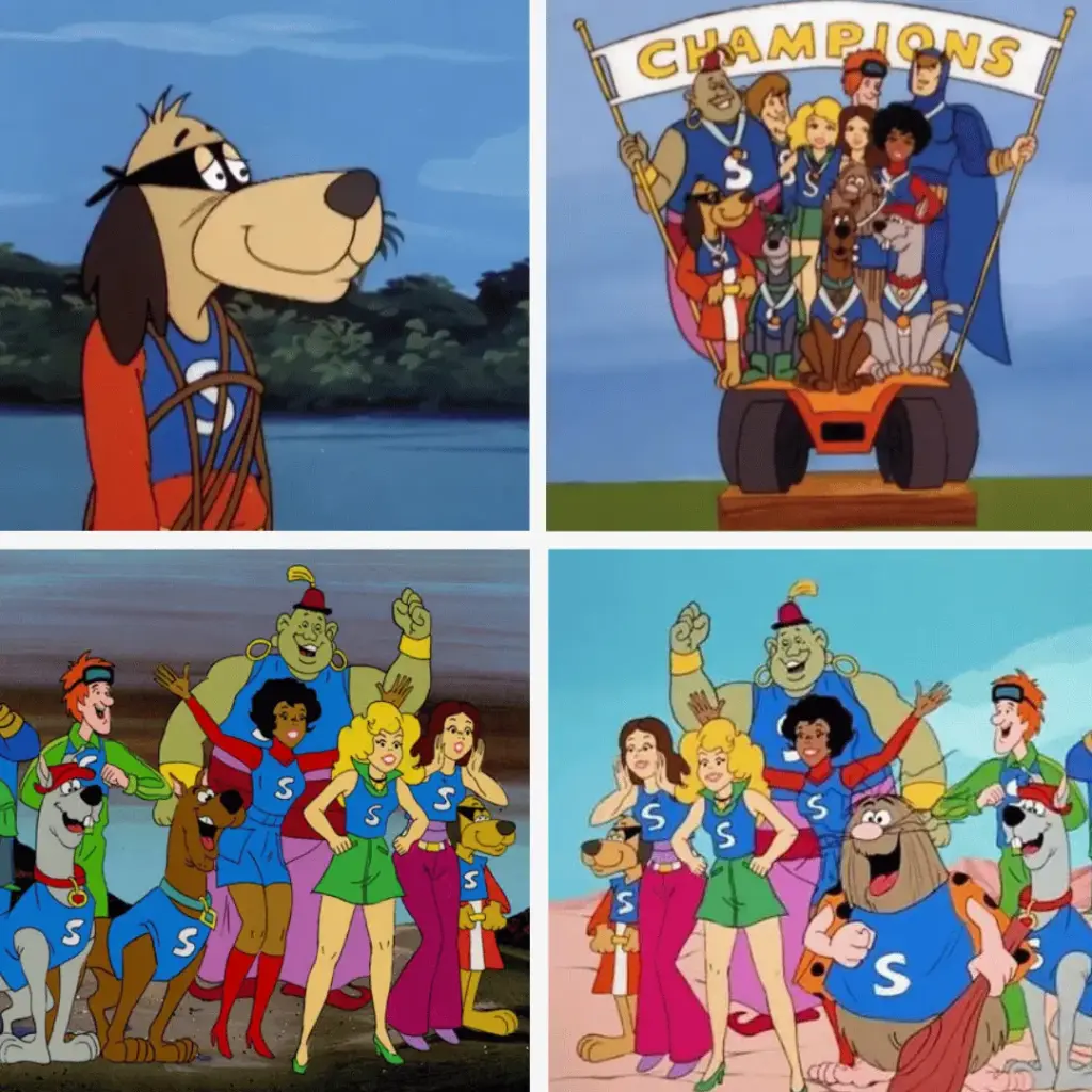 Hong Kong Phooey competing with the Scooby Doobies team on Laff-A-Lympics