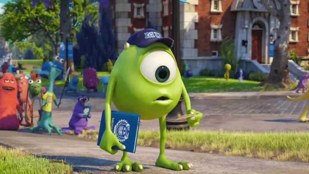 Mike Wazowski on campus in Monsters University