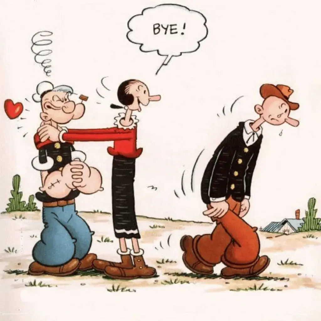 Olive Oyl with her original boyfriend Harold Ham Gravy