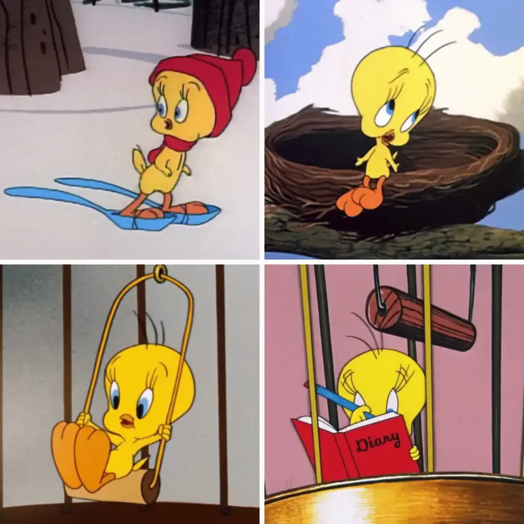 Yellow Tweety Bird with the long eyelashes that cause confusion about his sex